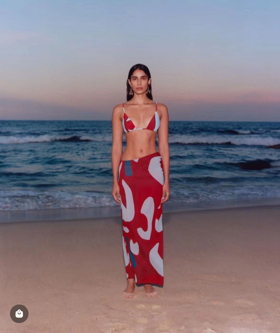 STL Frankie Gathered Silk Blend Midi Skirt