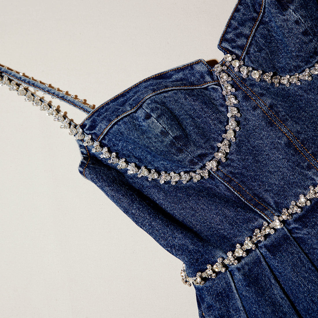 SP Diamante Detail Denim Mini Dress