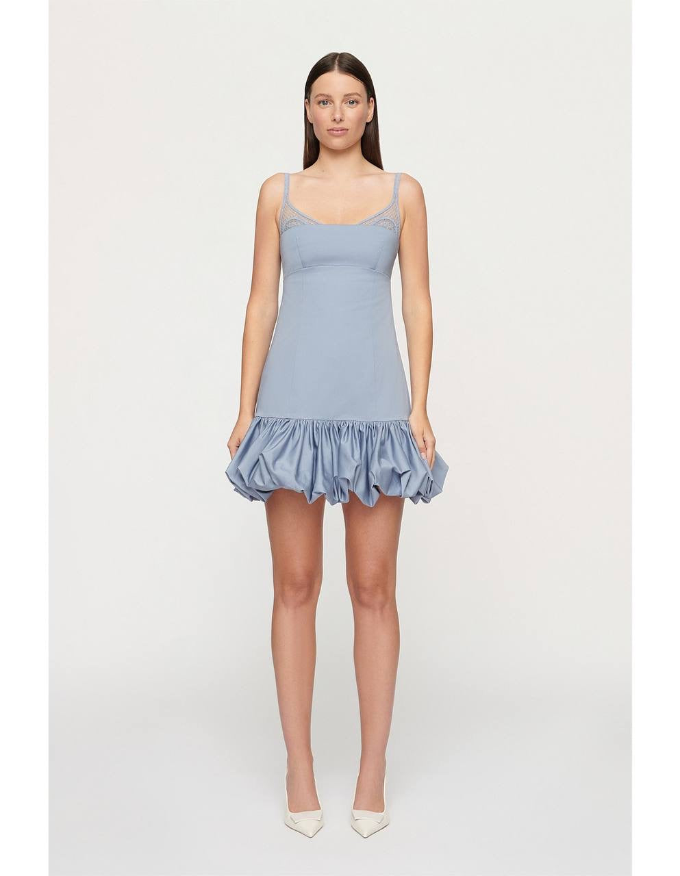 CLE Daisy Cotton Satin Mini Dress