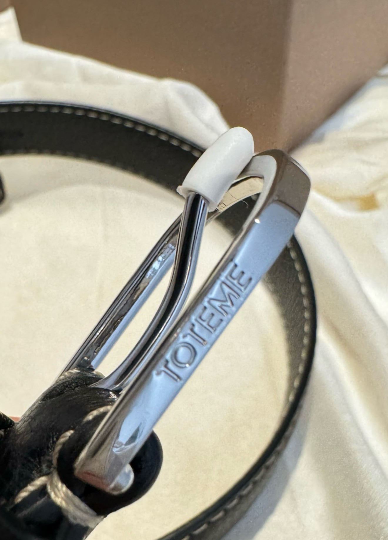 Tot Slim grained-leather trouser belt