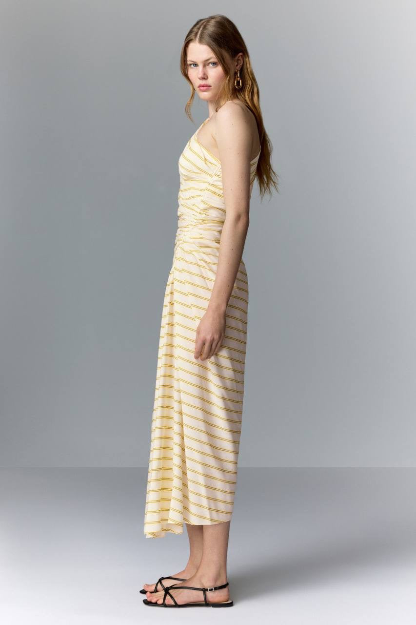2 Colors! ALC Carolyn Viscose-Silk One Shoulder Midi Dress