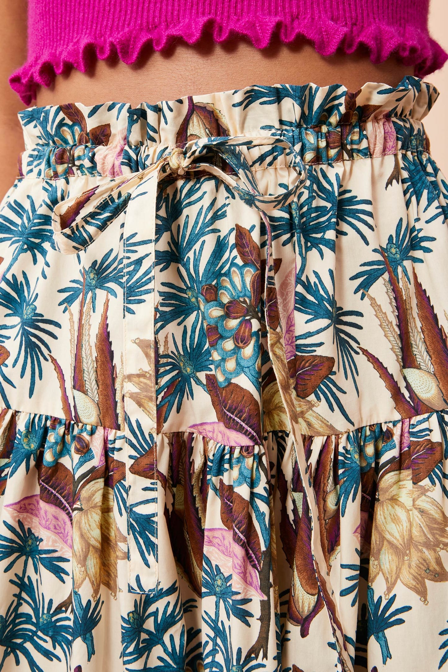 UJ Marcelyn Top | Fernanda Midi Skirt | Cotton Wildflower Blue Set