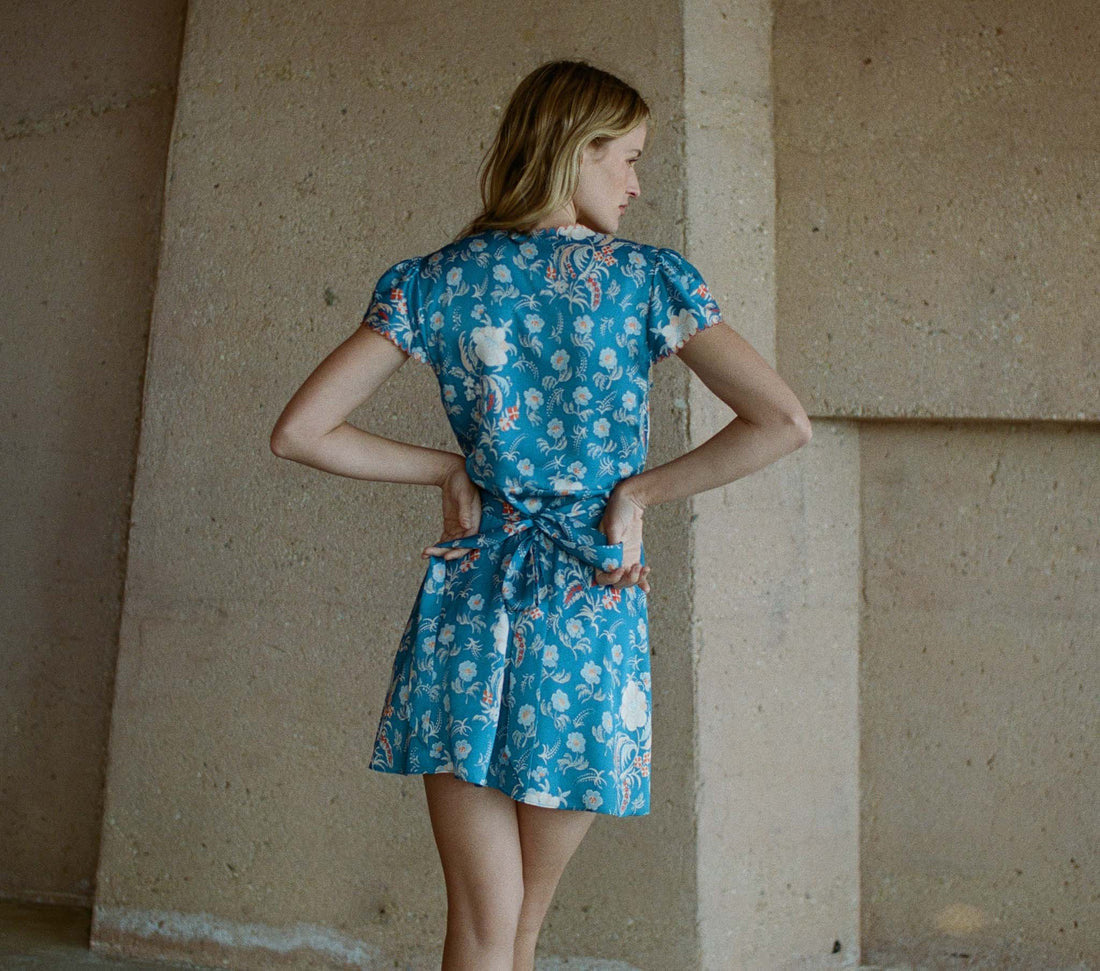 DN Dianne V Neck Silk Mini Dress