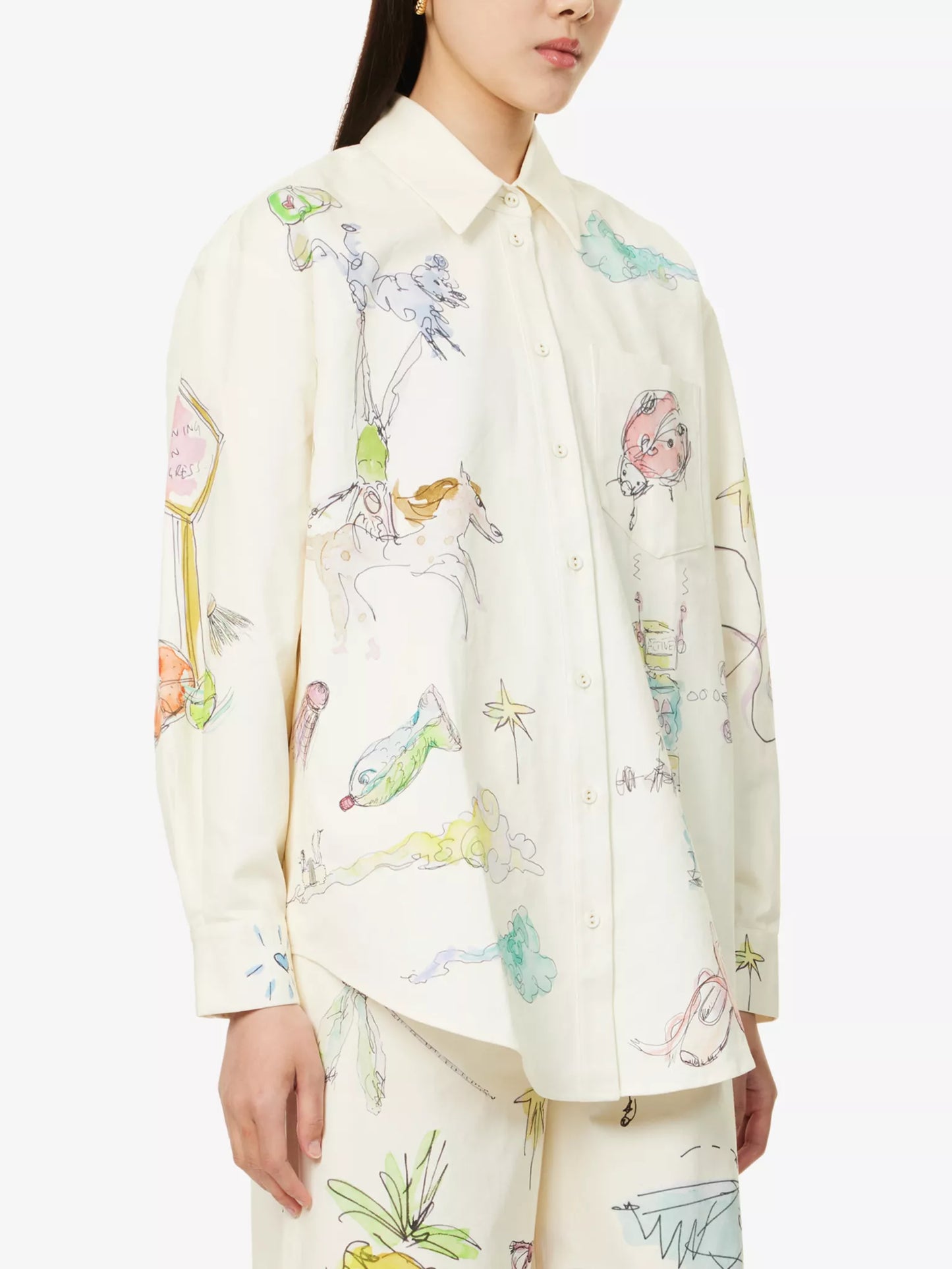 ALM Court Cotton Oversized Shirt | Wide Leg Pant | Set