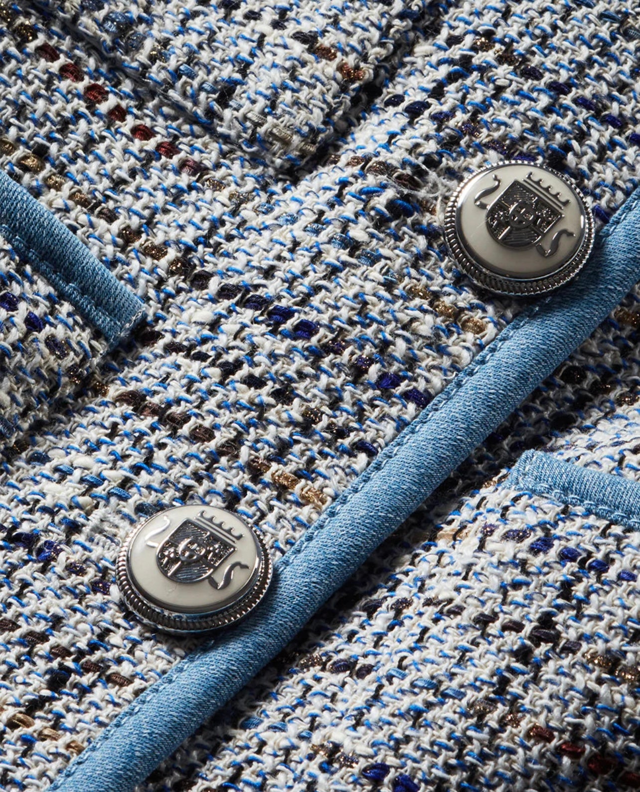 VB Darla Tweed Jacket in Blue Multi