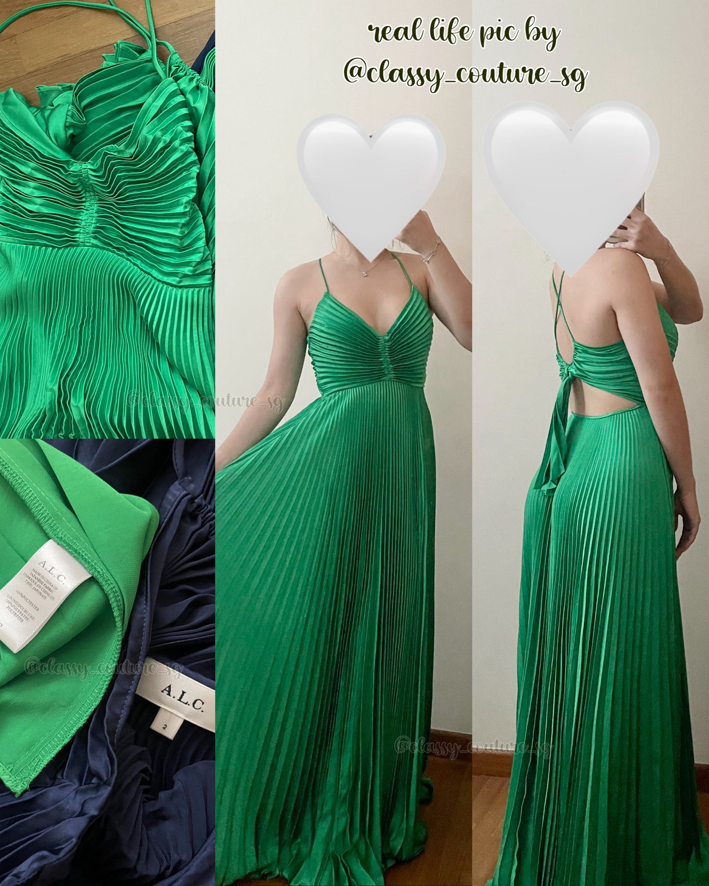 ALC Aries Satin Pleated Maxi Dress