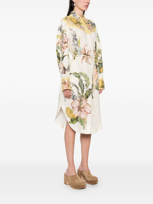 ALM Oleander Linen Midi Dress Shirtdress