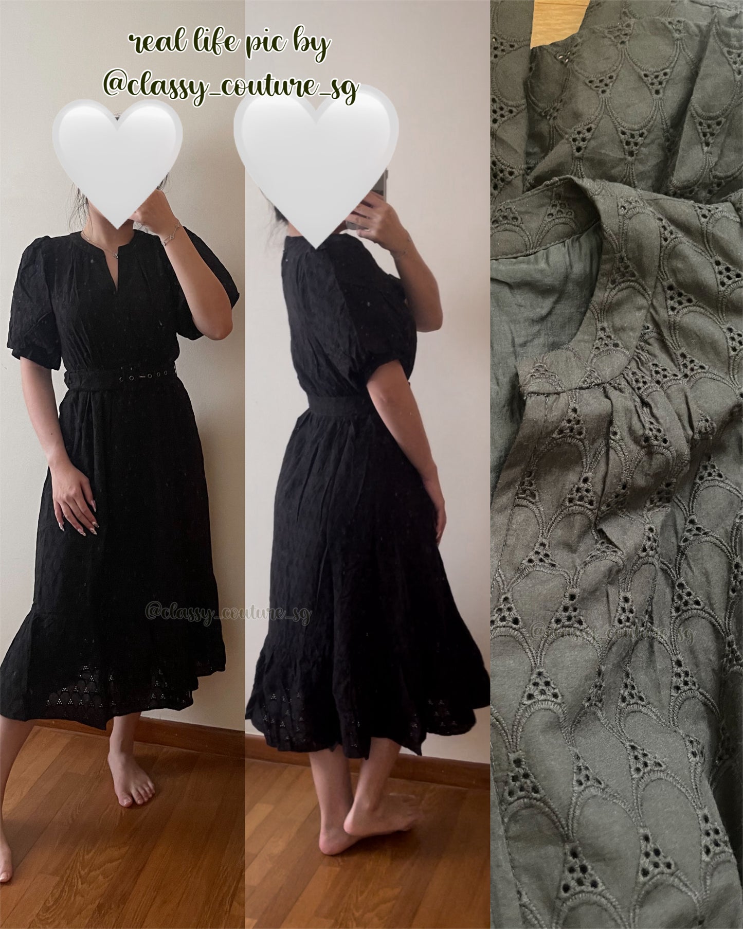 DVF Polina Cotton Midi Dress in Black