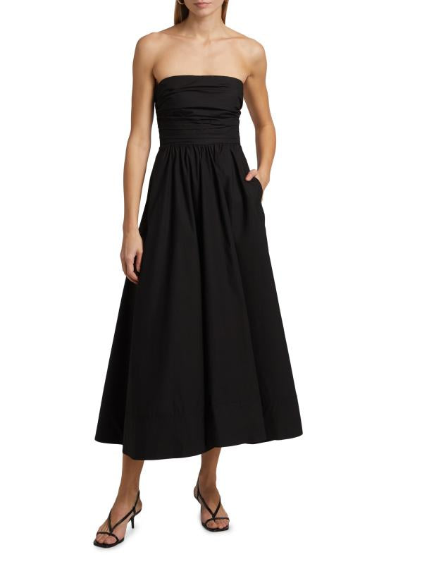 3 Colors! ALC Tate Strapless Cotton Midi Dress