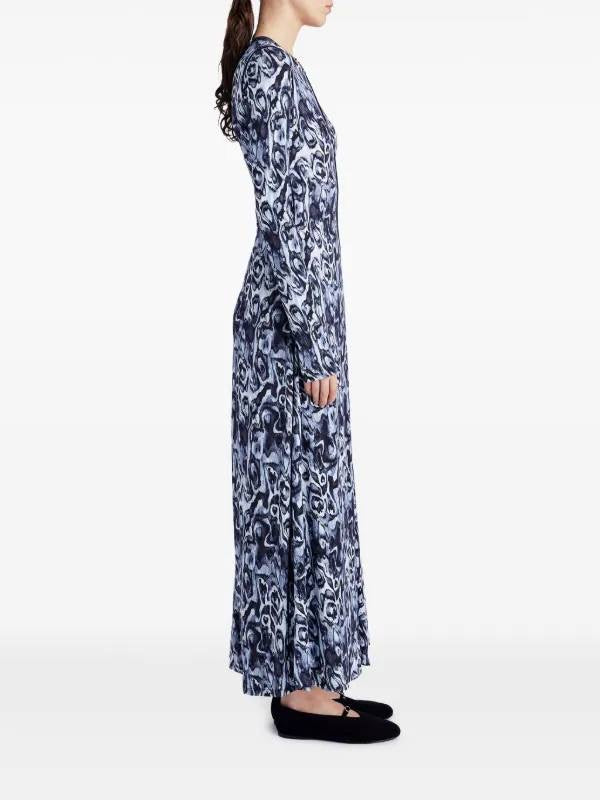 PS Atlas Long Sleeved Print Rayon Jersey Maxi Dress