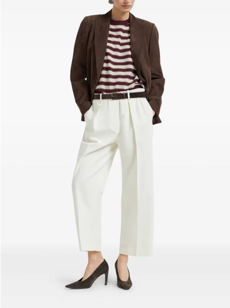 BC Red Cashmere Knitted Sleeveless Vest Top | Cardigan with Sparkling Stripes | Set