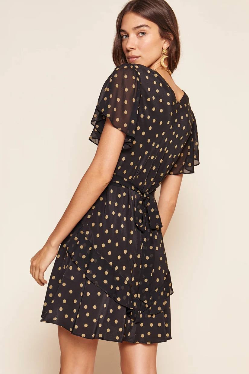 RX Sutton Flutter Sleeve Silk Mini Dress