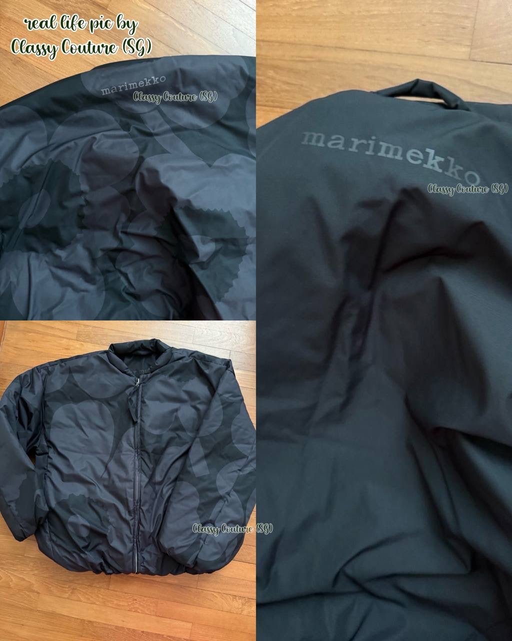MMK Holkki Unikko Lightweight Reversible Padded Jacket in black/grey