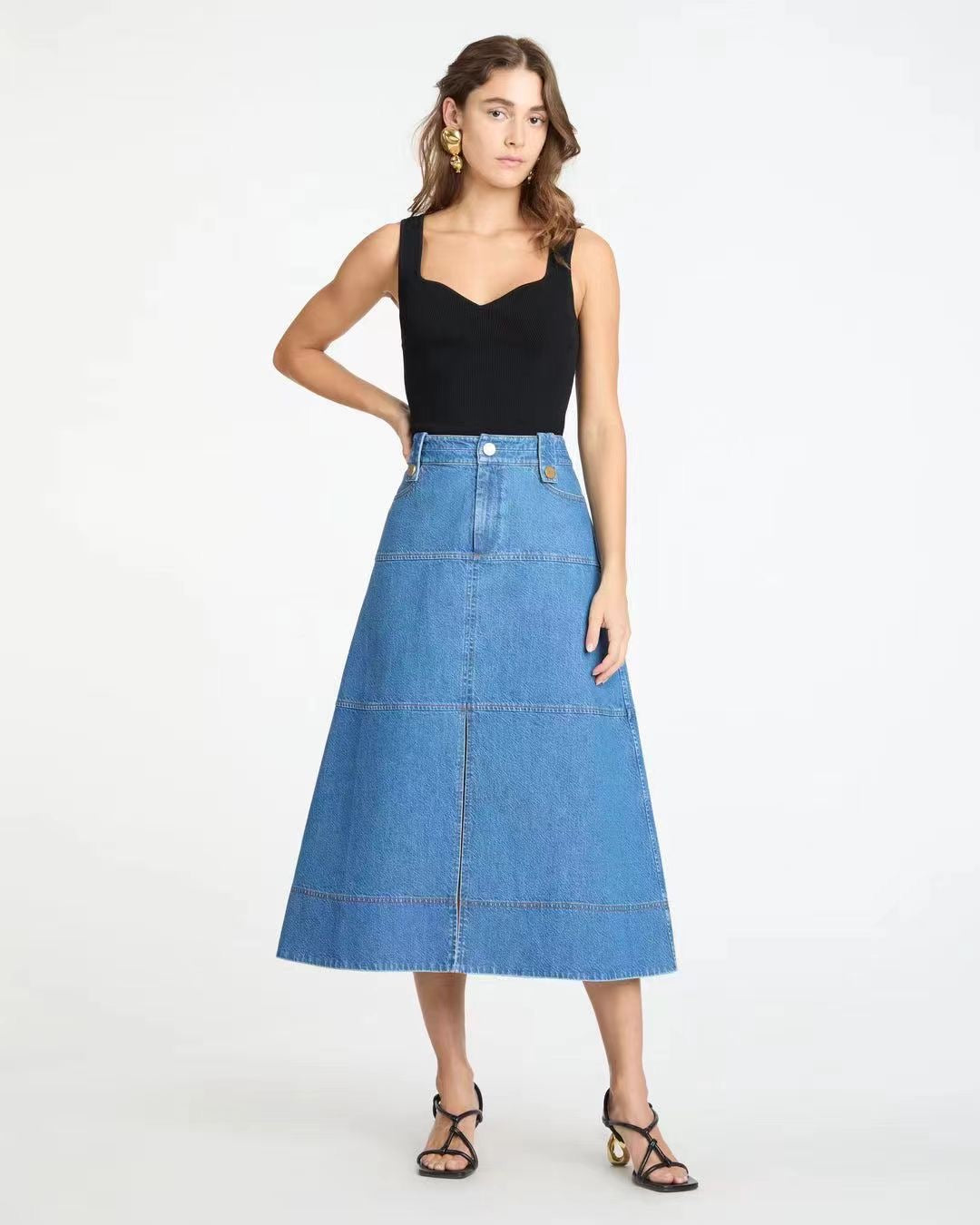 TT Hudie Denim Midi Skirt