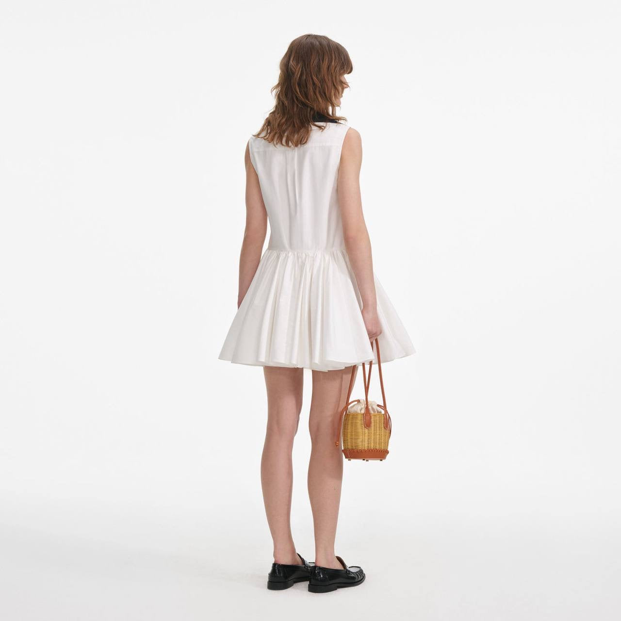 SP White Cotton Contrast Collar Jisoo Mini Dress