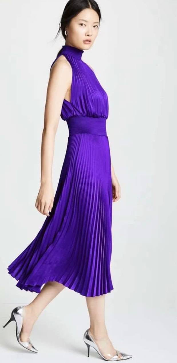 SALE! ALC Renzo Pleated Halter Midi Dress