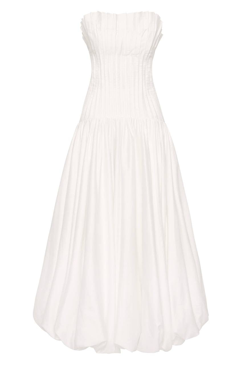 AJ Ivy Bubble Hem Cotton Gown Midi Maxi Dress