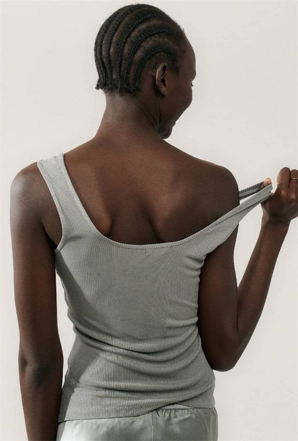 SL Ribbed Tank Top Silk Rib