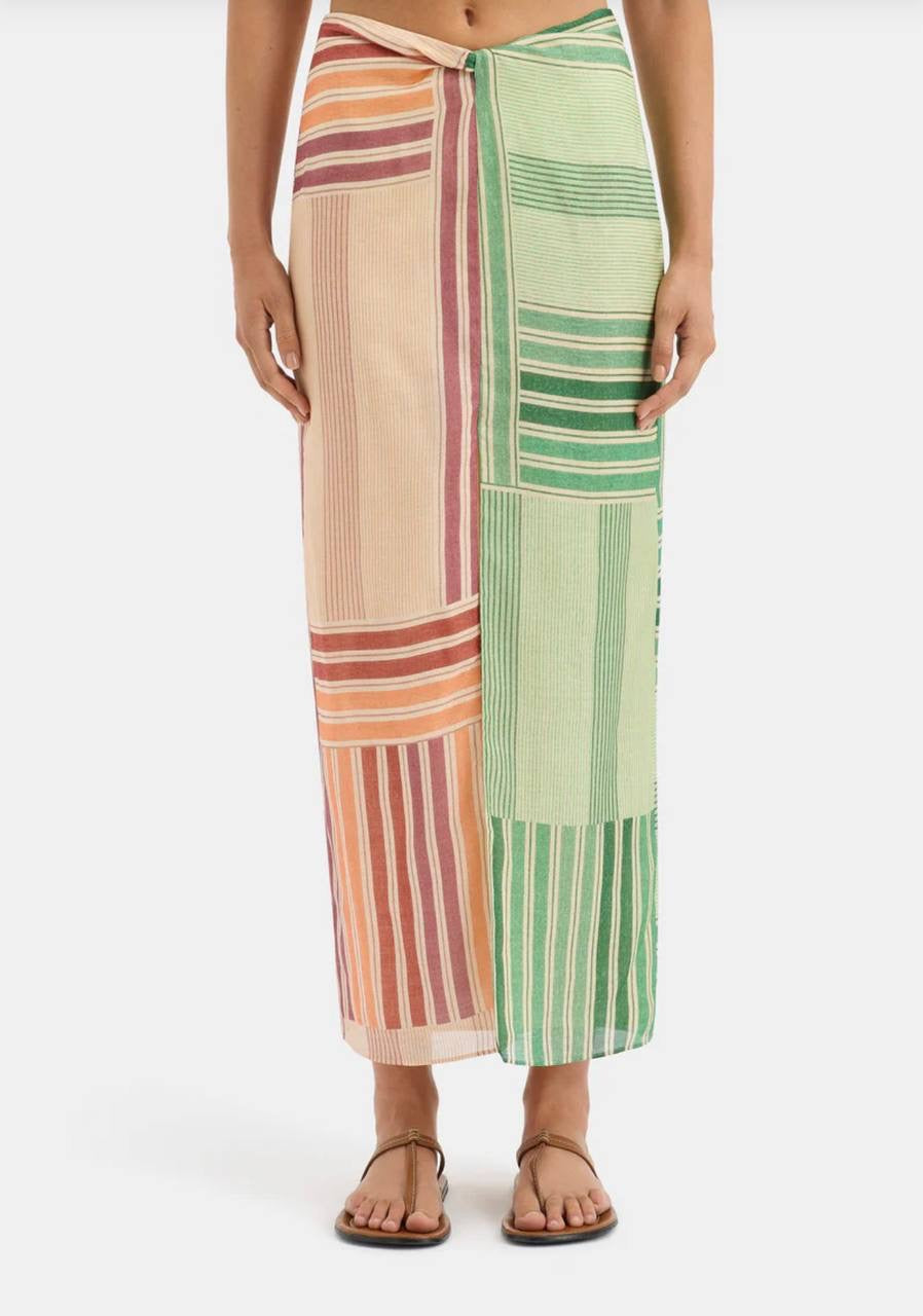 STL Marisol Twist Midi Skirt Silk-Wool