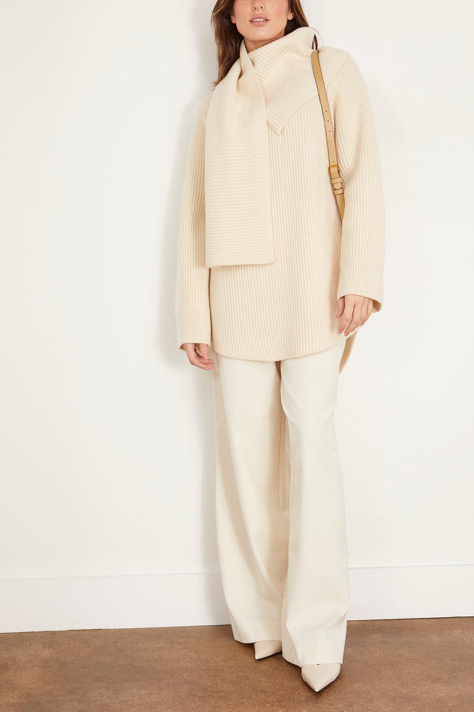 Tot Long Scarf Knit Oversized Wool Sweater