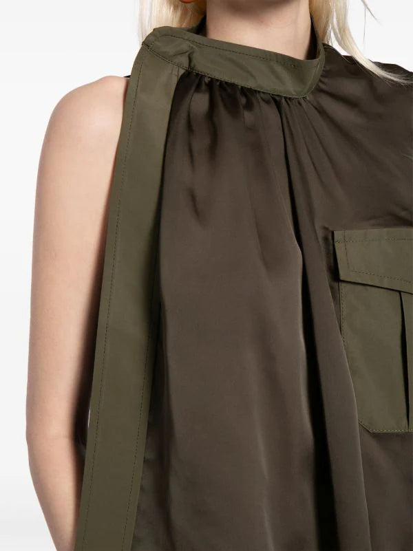SC Asymmetric Satin Blouse Top