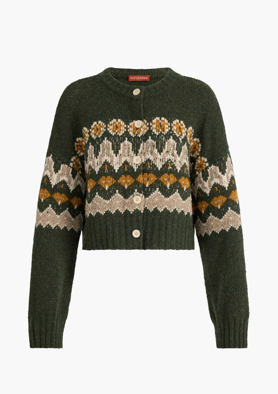ATZ Cammie Fair Isle Wool-Blend Buttoned Cardigan