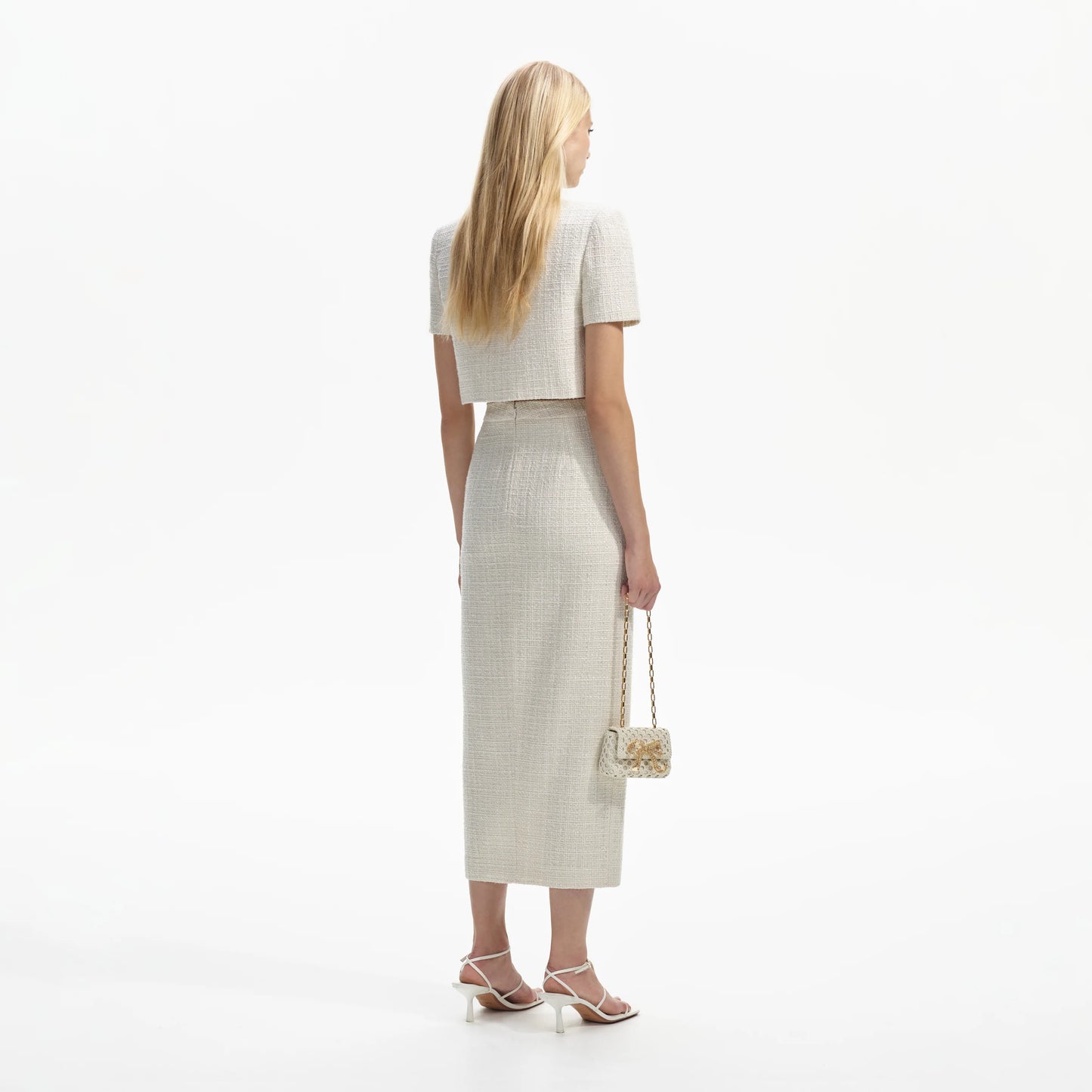SP Cream Boucle Crop Top | Midi Skirt | Set