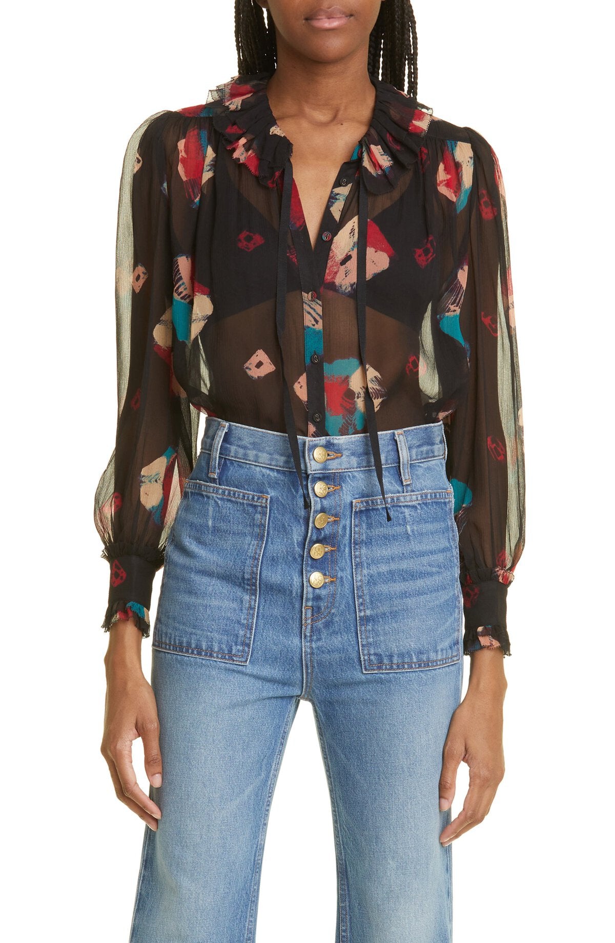 UJ Pippa Blouse Silk Long Sleeve Top