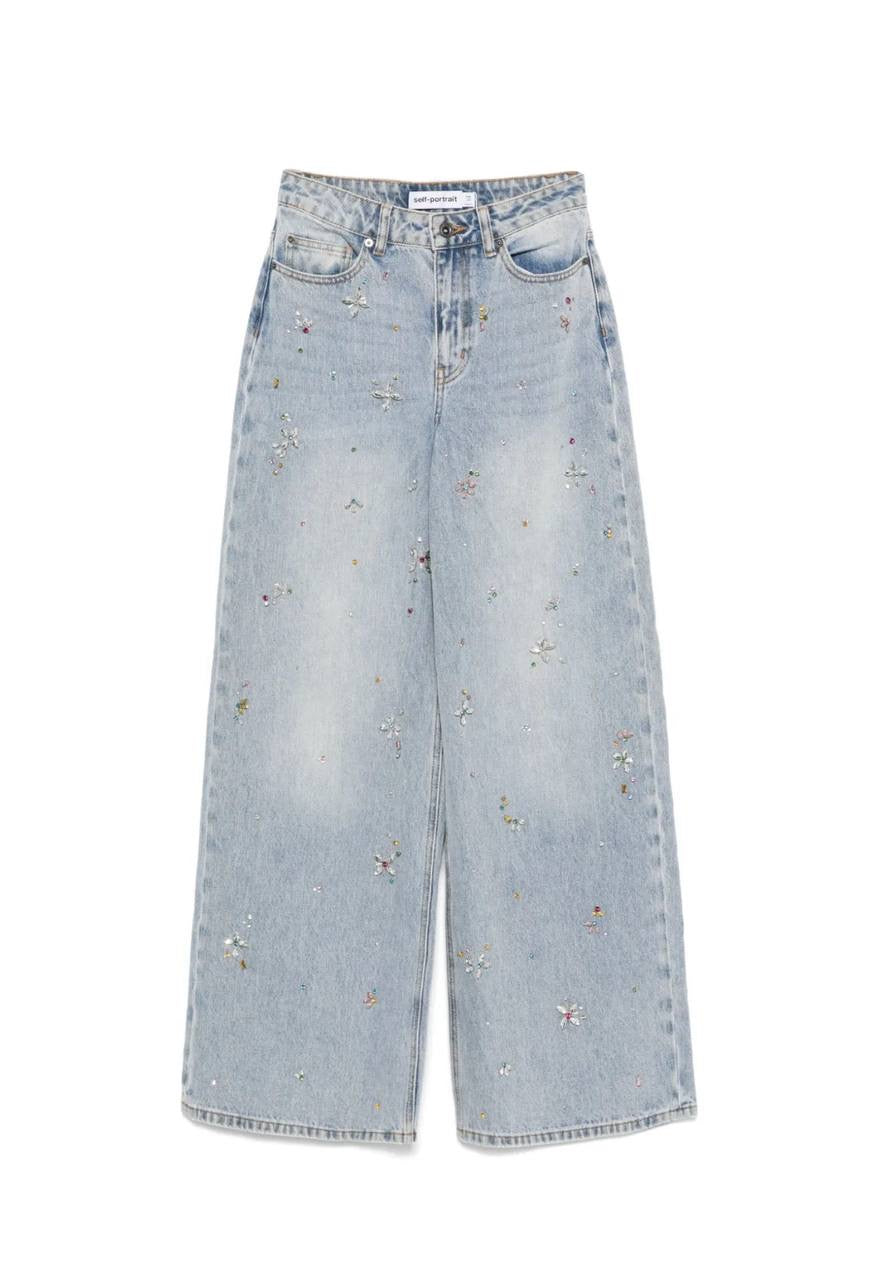 SP Embellished High Waist Jeans in Light Blue Wash