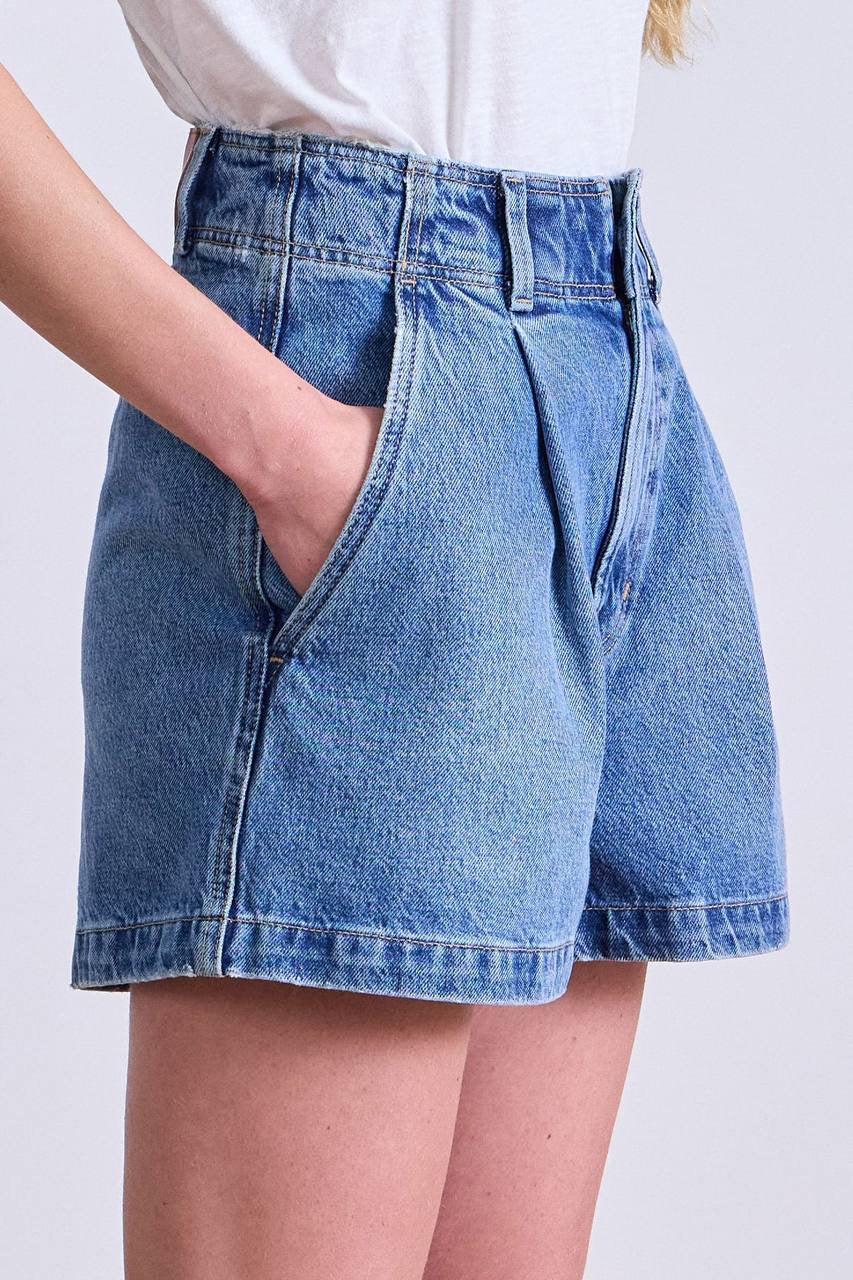 AA Bari High Waist Jean Cotton Denim Shorts