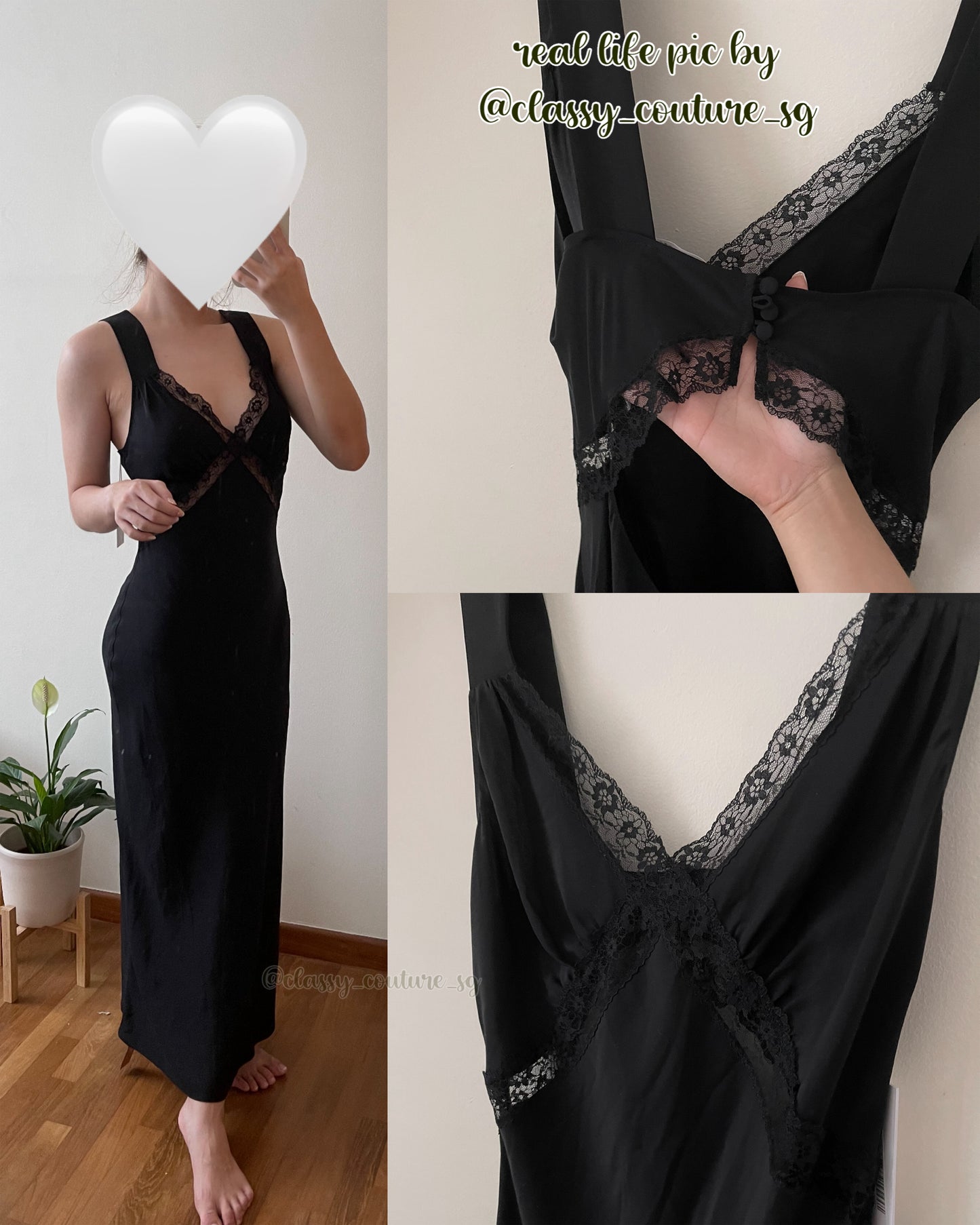 Ref Provence Silk Midi Dress in Black