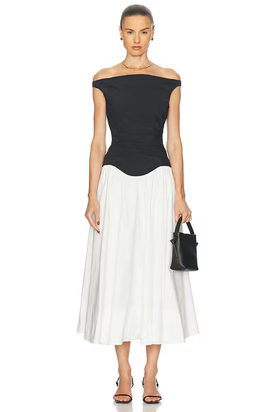Restock! JS Cersei Off Shoulder Cotton-Blend Midi Maxi Dress