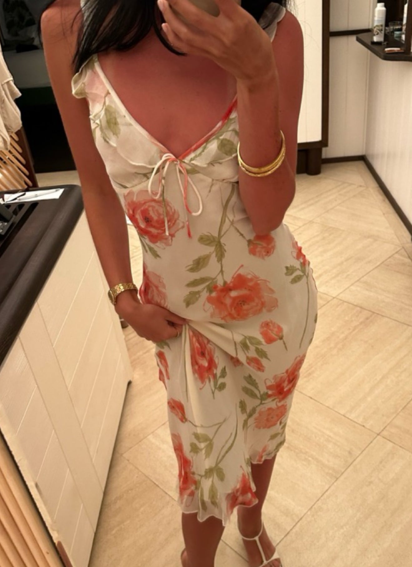 RP Gemma Silk Midi Dress in Pink Floyd Floral