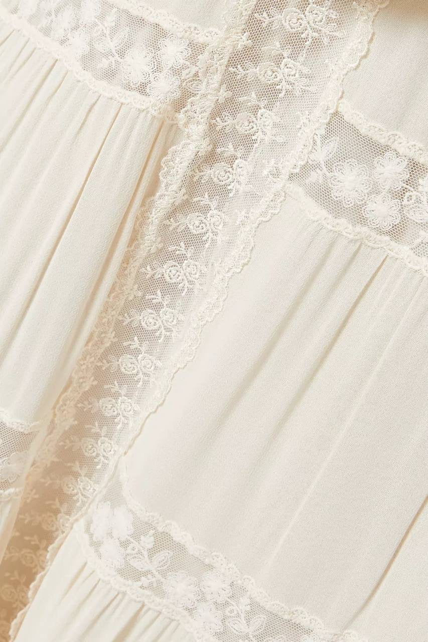 Ref Maevie Viscose Lace Trim Midi Skirt