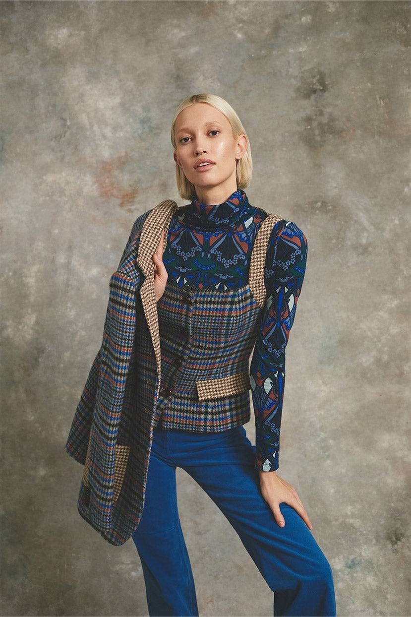 CC Ross Wool Blazer in Blue Sugar Almond