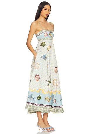 ALM Bath House Linen Midi Dress Sundress