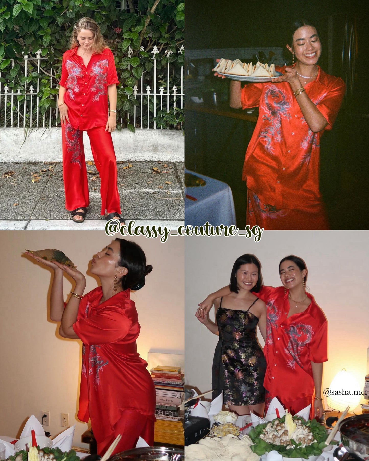 SL Year of the Dragon: Short Sleeve Boyfriend Shirt | Bias Cut Pants | Set