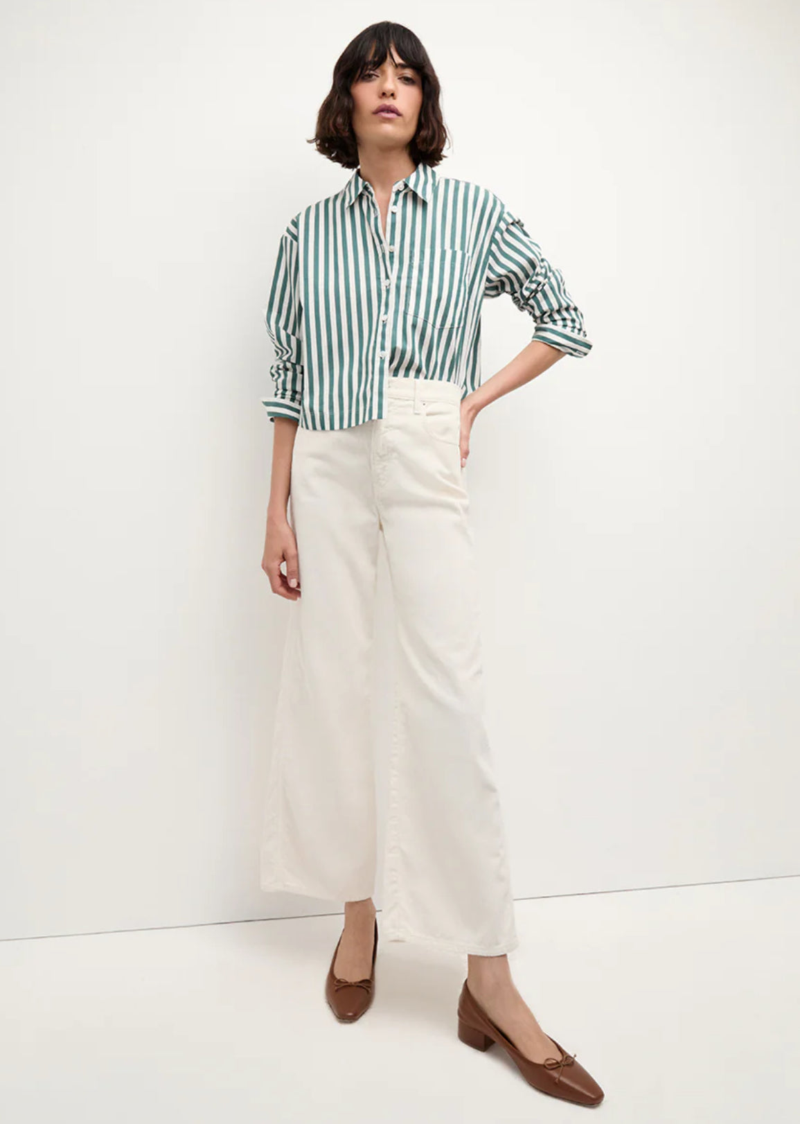 VB Maia Striped Stretch-Cotton Shirt