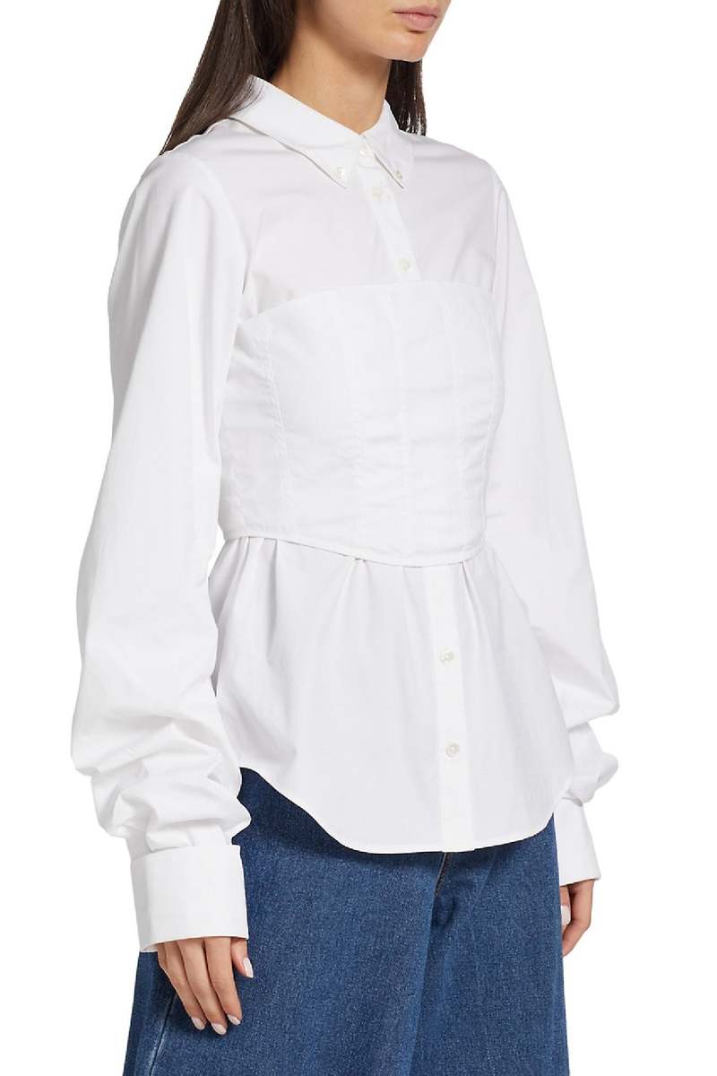 VB Keora Corset-Inspired Cotton Blouse Shirt