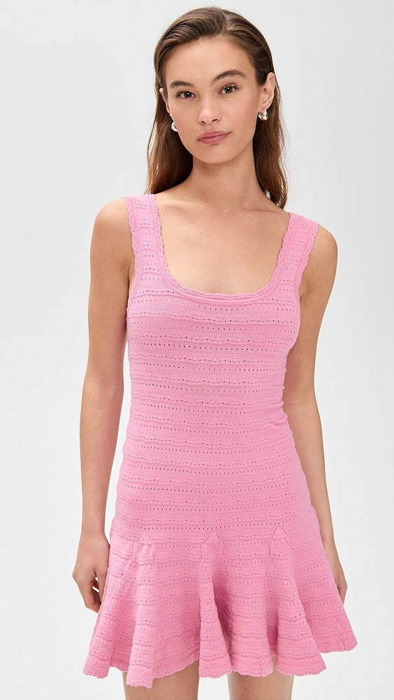 LSF Maryanne Poinetelle Knit Mini Dress in Sunset Pink