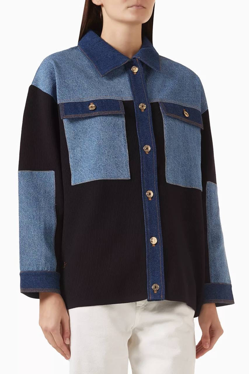 Celia Oversized Cardigan in Denim Mix