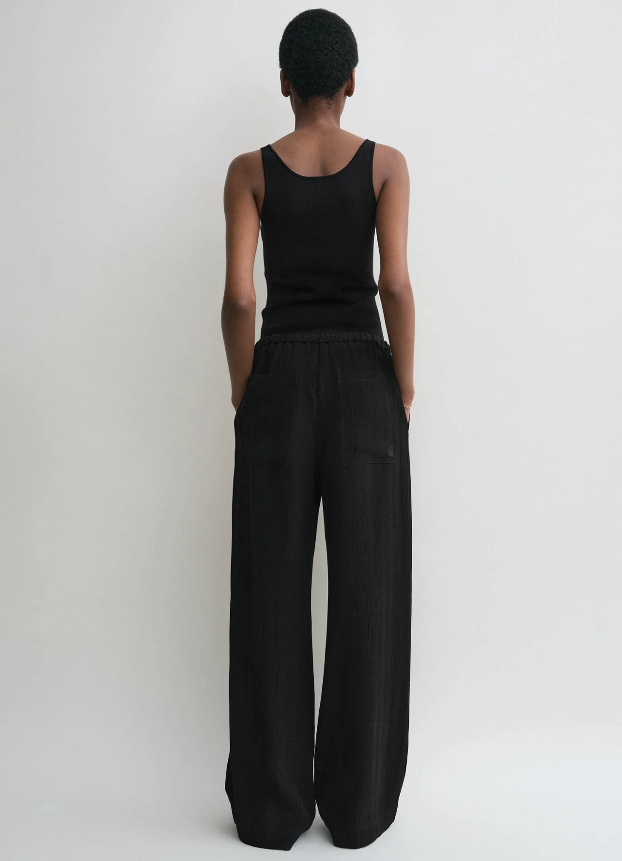 Tot Woven Stripe Top | Pants | Viscose-Linen Set