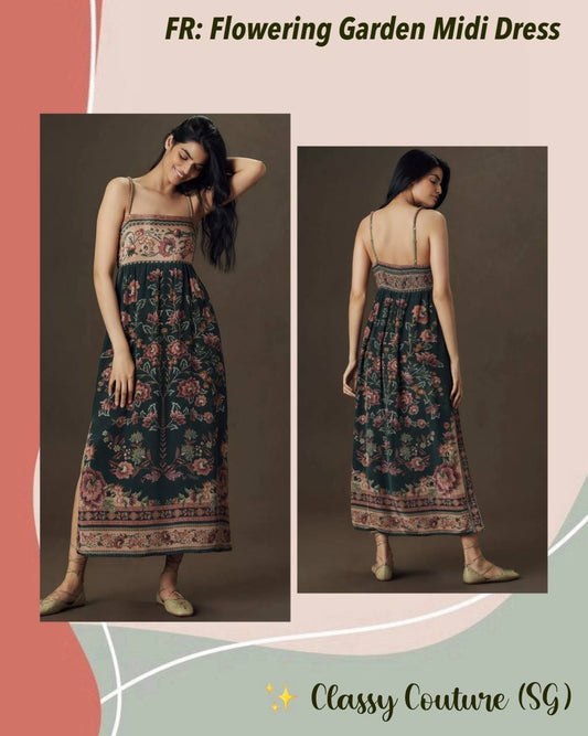 FR Flowering Garden Viscose Midi Dress