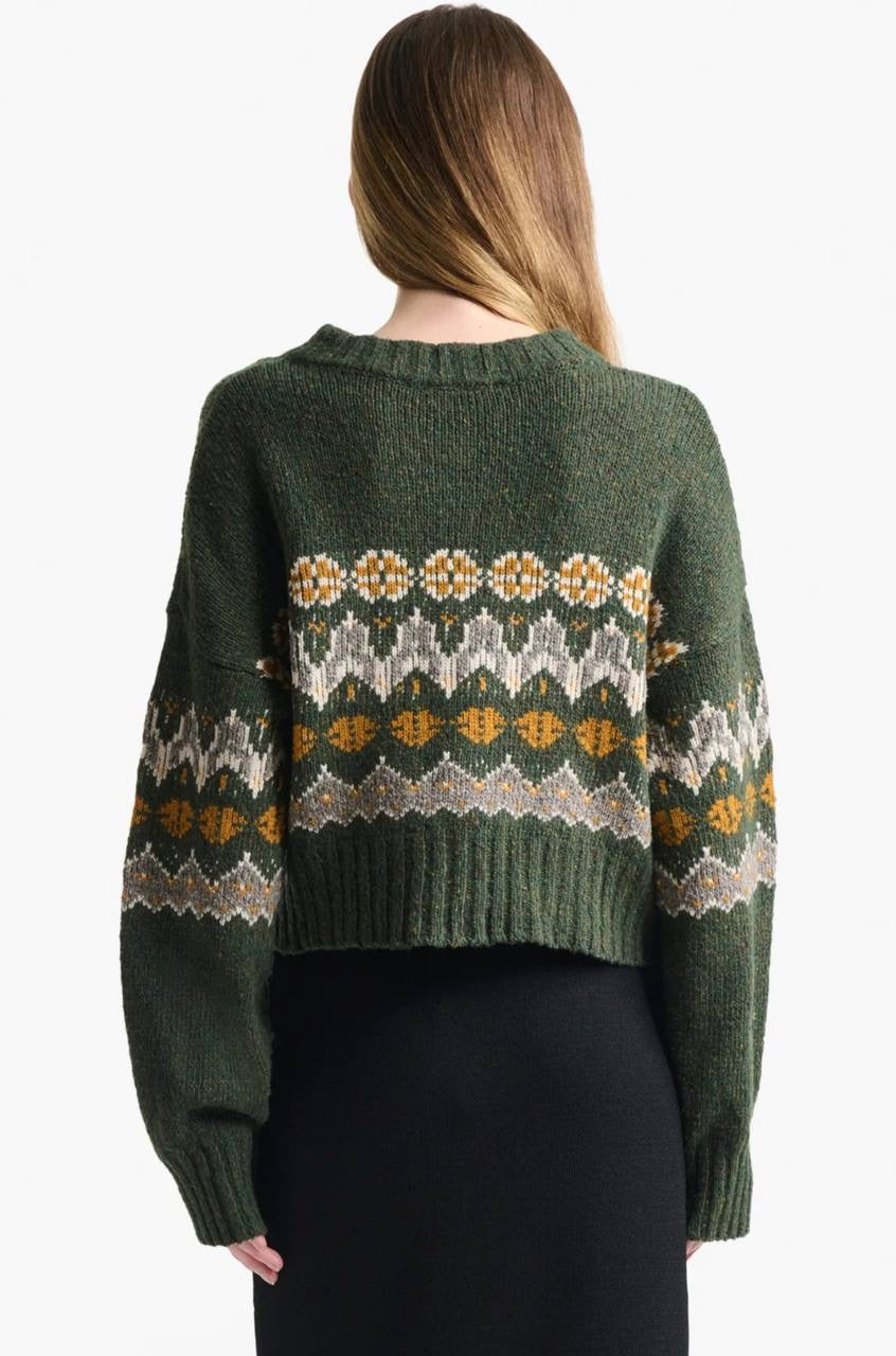 ATZ Cammie Fair Isle Wool-Blend Buttoned Cardigan