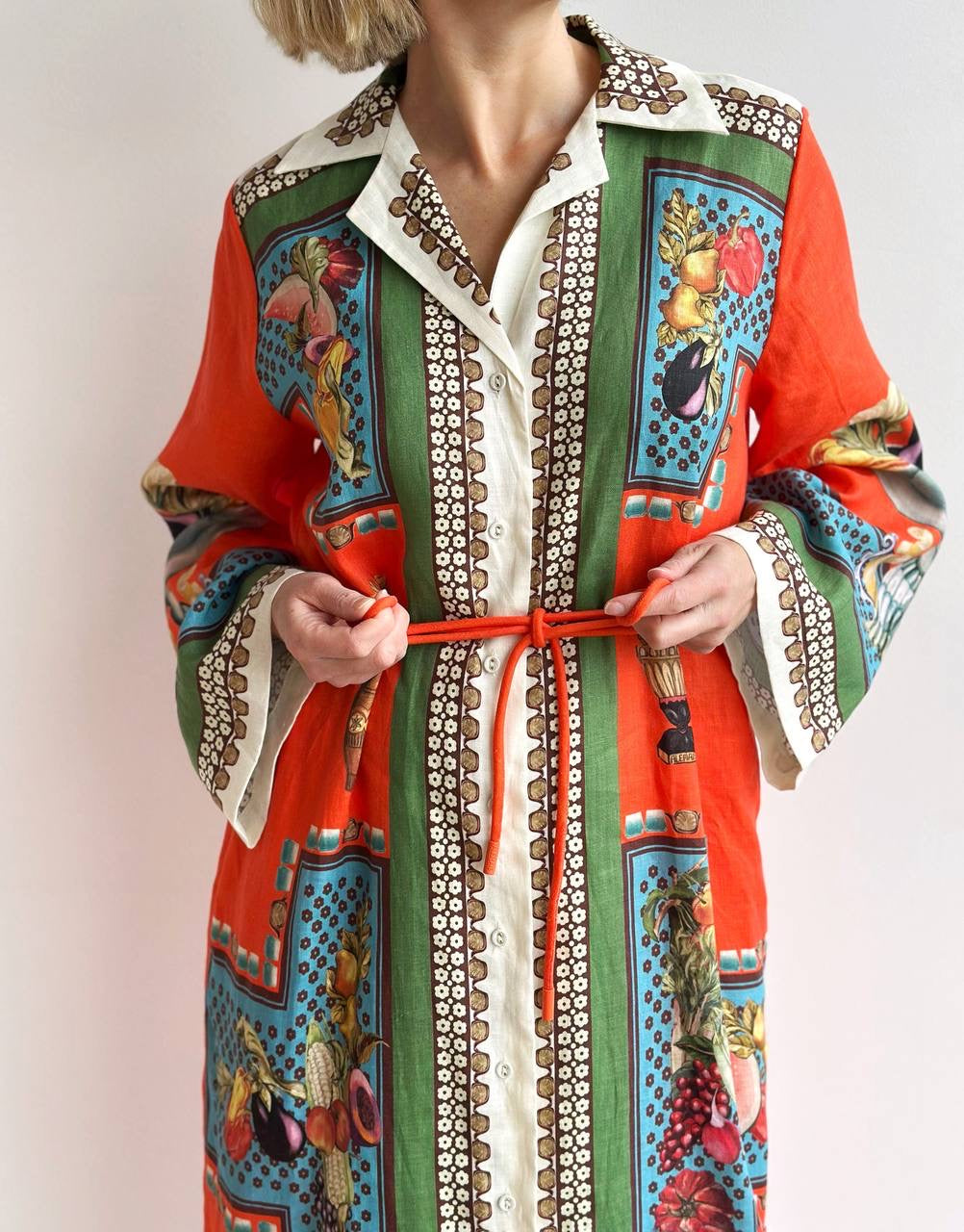 ALM Rocco Linen Shirtdress Midi Dress