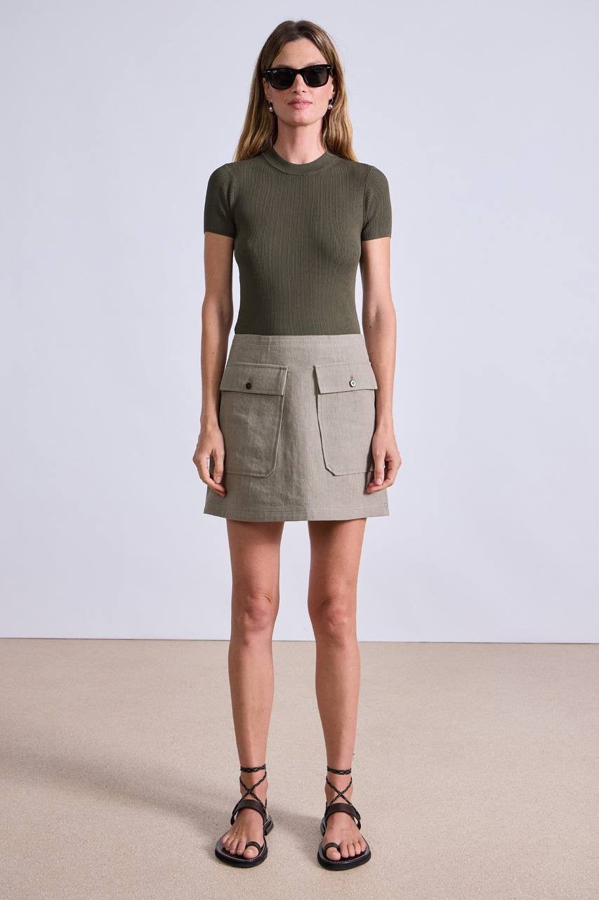AA Helena V Neck Vest | Chi Mini Skirt | Cotton-Linen Set