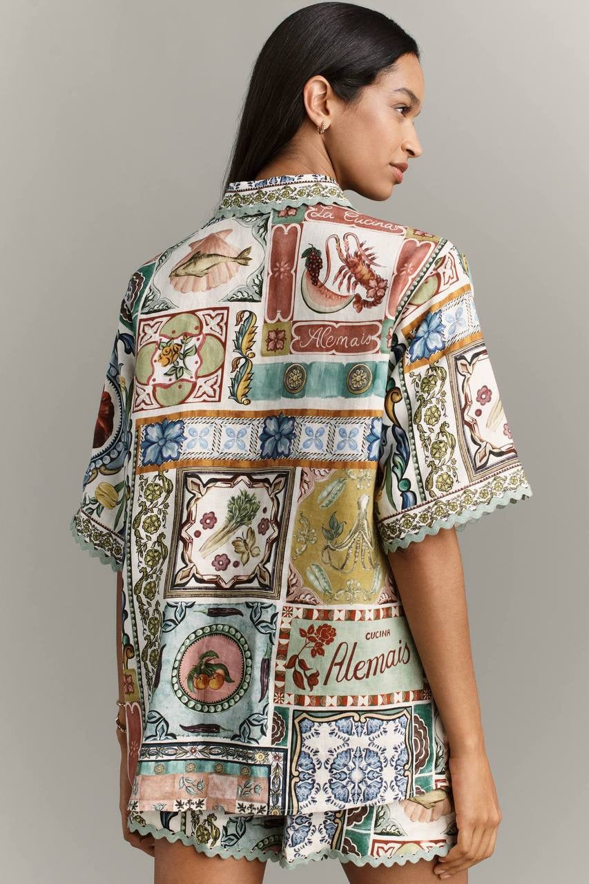 ALM Tommasina Linen Buttondown Shirt | Shorts | Set