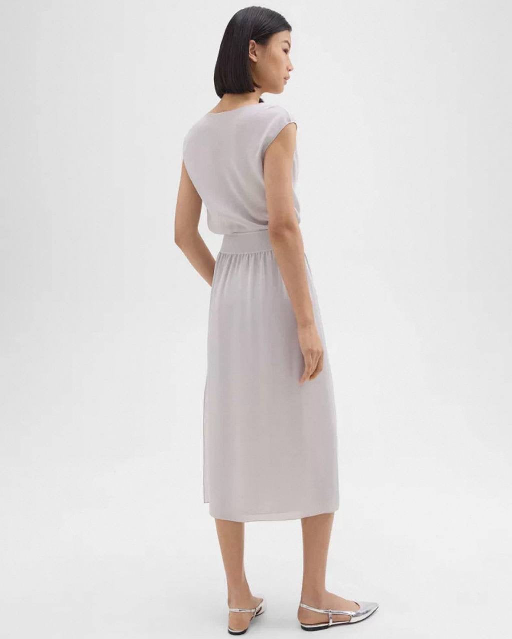 TH Combo Slip Midi Dress in Silk Georgette