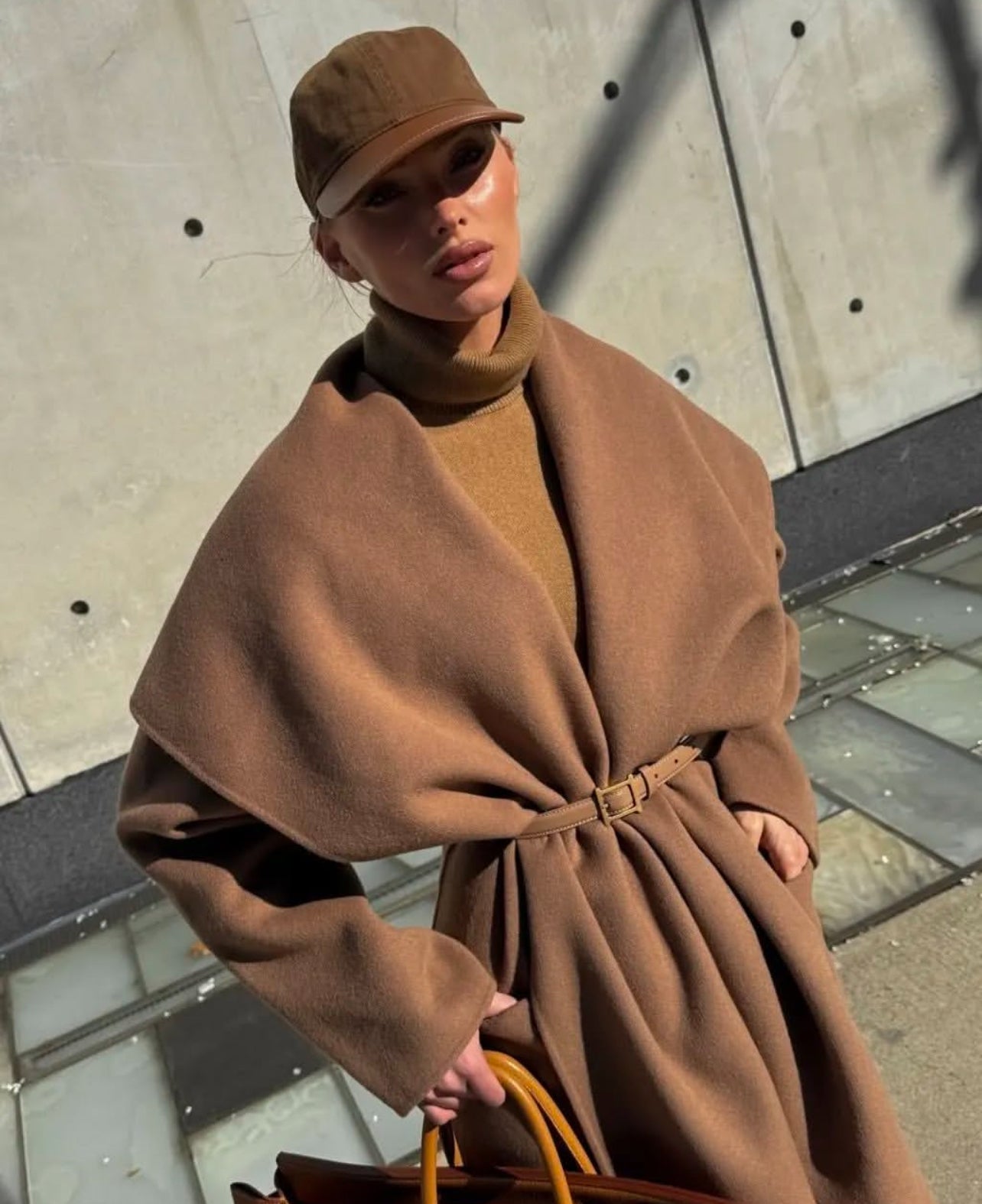 HS The Throw Wool Blend Long Coat