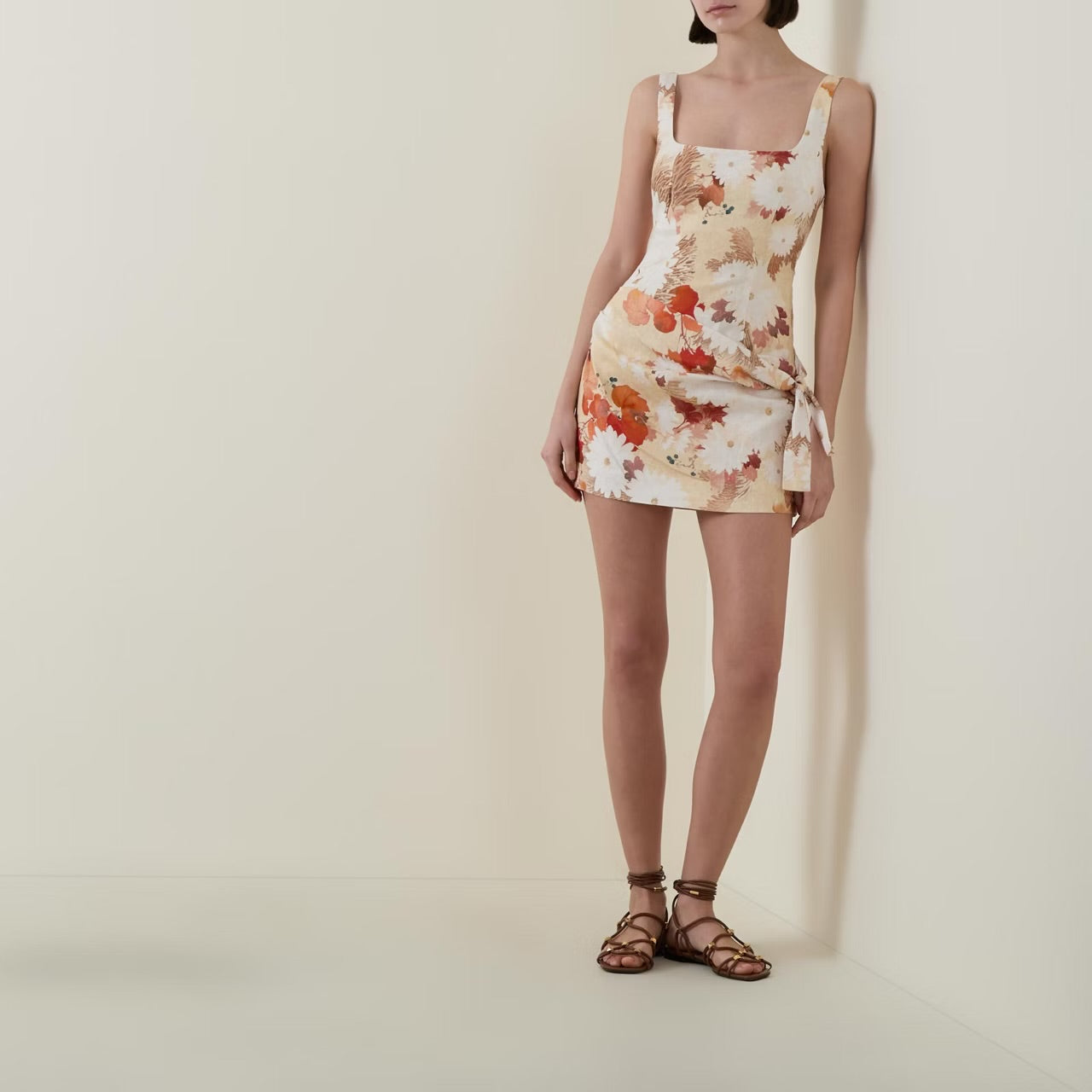 SALE! STL Jessamine Linen Tie Mini Dress in Posy Floral